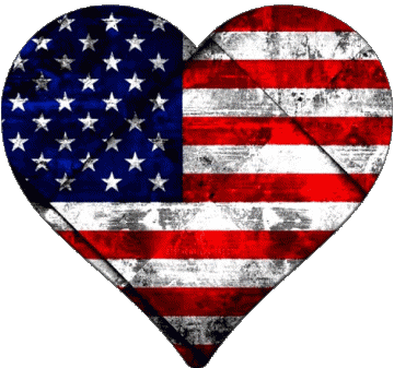 Heart U.S.A - National America Flags 