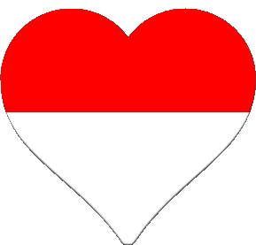 Corazón Indonesia Asia Banderas 