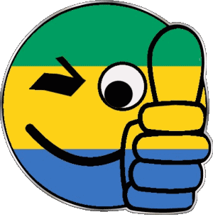 Smiley - OK Gabon Afrique Drapeaux 