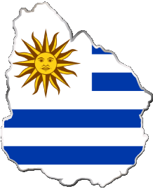 Carte Uruguay Amériques Drapeaux 