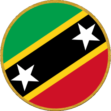 Round Saint Kitts and Nevis America Flags 