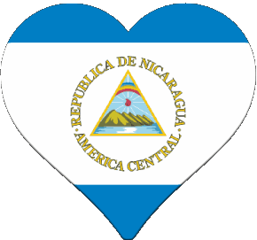 Coeur Nicaragua Amériques Drapeaux 