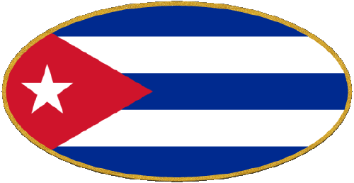 Oval 01 Cuba America Flags 