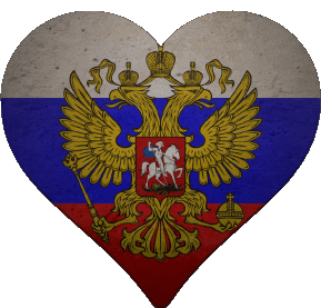 Cuore Russia Europa Bandiere 