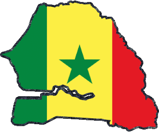 Carta Geografica Senegal Africa Bandiere 