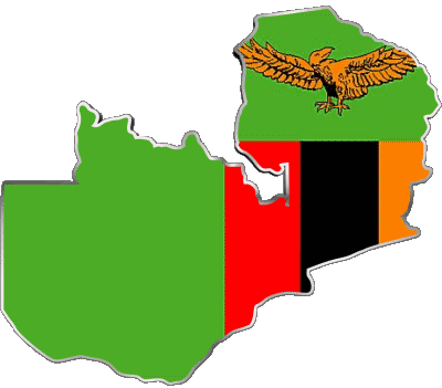 carte Zambie Afrique Drapeaux 