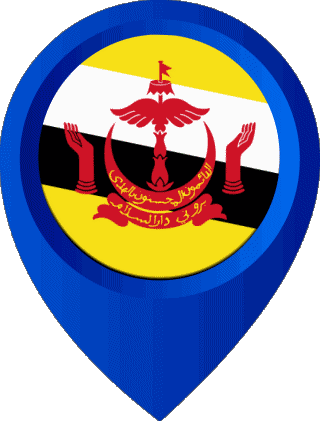 Perno di posizione Brunei Asia Bandiere 