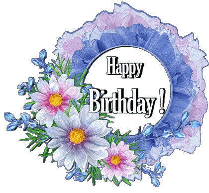 020 Fondo transparente Floral Happy Birthday Inglés Mensajes 