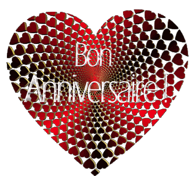 006 Coeur Bon Anniversaire Francés Mensajes 