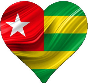 Herz Togo Afrika Fahnen 