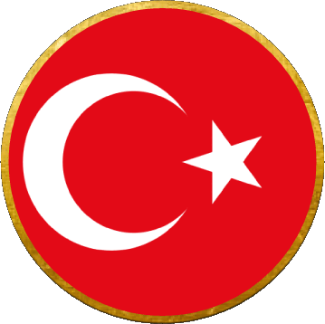 Round Turkey Asia Flags 