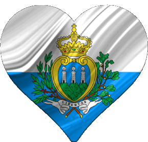 Cuore San Marino Europa Bandiere 