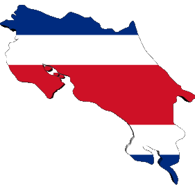 Map Costa Rica America Flags 