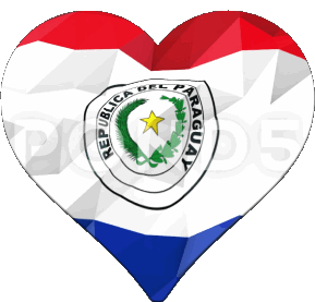 Coeur Paraguay Amériques Drapeaux 