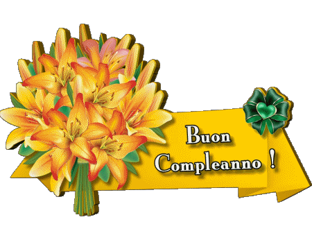 008 Sfondo trasparente Floreale Buon Compleanno Italiano Messagi 