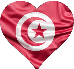 Coeur Tunisie Afrique Drapeaux 