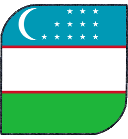 Quadrato Uzbekistan Asia Bandiere 