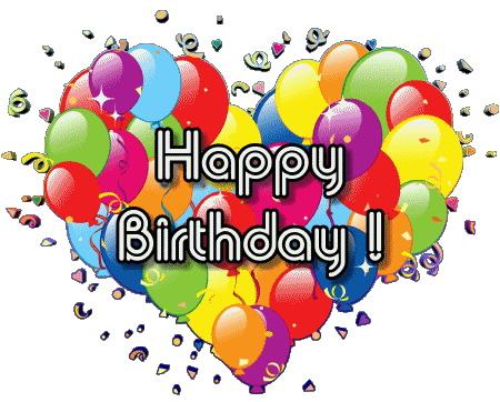 001 Balloons - Confetti Happy Birthday Inglese Messagi 