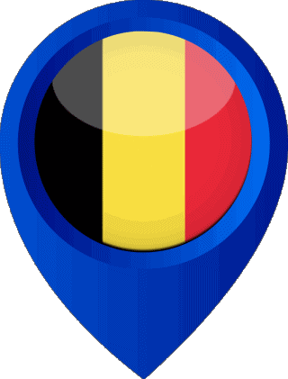 Standort-Pin Belgien Europa Fahnen 