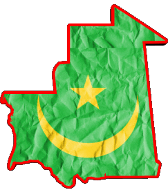 Mapa Mauritania África Banderas 