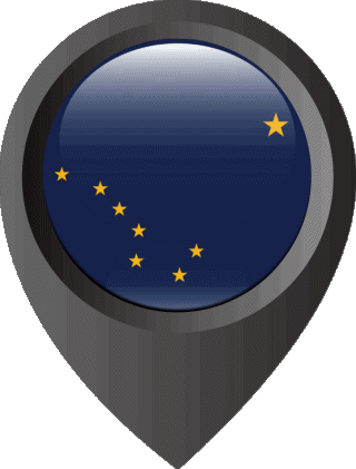 Epingle de Localisation Alaska U.S.A - Etats Amériques Drapeaux 