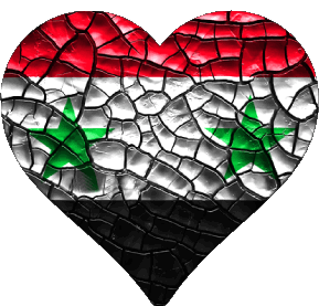 Corazón Siria Asia Banderas 