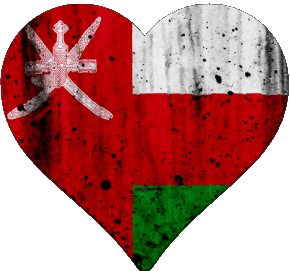 Heart Oman Asia Flags 