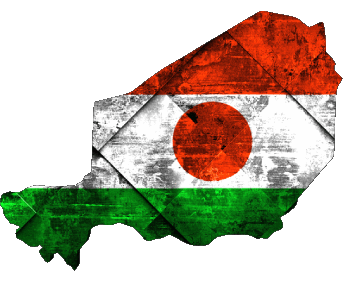 Karte Niger Afrika Fahnen 