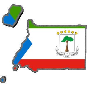 Map Equatorial Guinea Africa Flags 