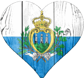 Corazón San Marino Europa Banderas 