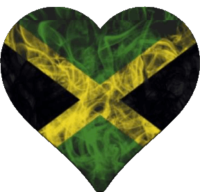 Heart Jamaica America Flags 