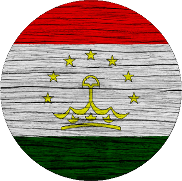 Round Tajikistan Asia Flags 