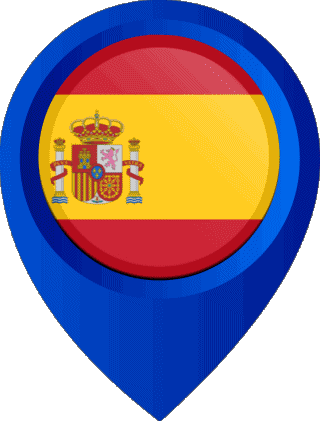Standort-Pin Spagna Europa Bandiere 