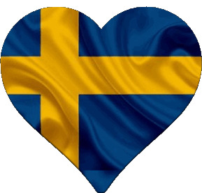 Coeur Suède Europe Drapeaux 
