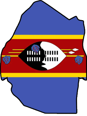 Karte Eswatini Afrika Fahnen 