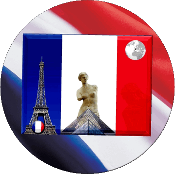 Runde National Frankreich Fahnen 