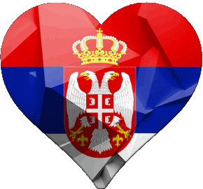 Heart Serbia Europe Flags 
