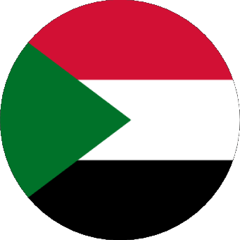Round Sudan Africa Flags 