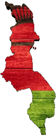 Carta Geografica Malawi Africa Bandiere 