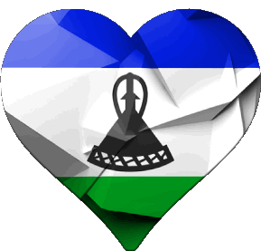 Cuore Lesotho Africa Bandiere 