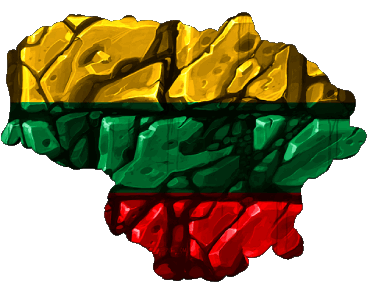 Karte Litauen Europa Fahnen 