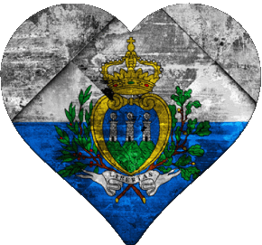 Cuore San Marino Europa Bandiere 