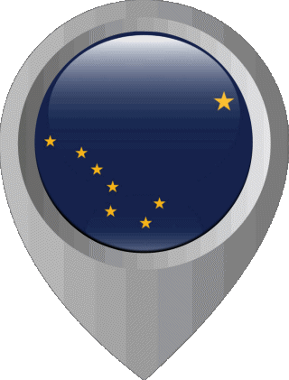 Epingle de Localisation Alaska U.S.A - Etats Amériques Drapeaux 