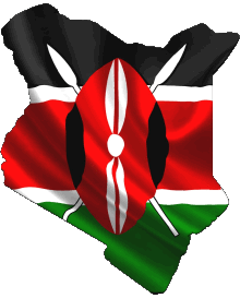 Karte Kenia Afrika Fahnen 
