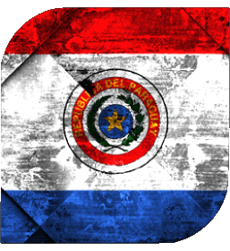 Square Paraguay America Flags 