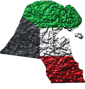 Carte Koweït Asie Drapeaux 