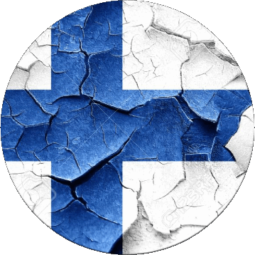 Round Finland Europe Flags 