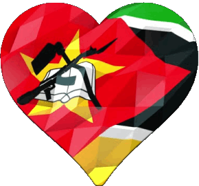 Coeur Mozambique Afrique Drapeaux 