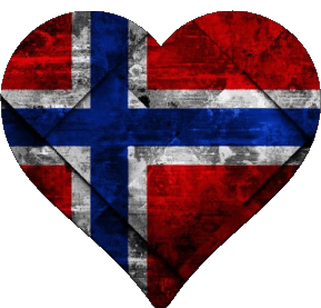 Heart Norway Europe Flags 