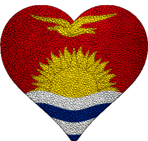 Coeur Kiribati Océanie Drapeaux 